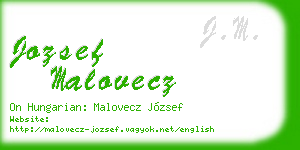 jozsef malovecz business card