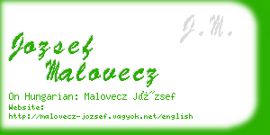 jozsef malovecz business card